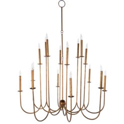 Snow Chandelier, Antiqued Gold
