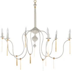 Tracy Chandelier, Textured White/Vintage Gold -Lighting Promotion Store Product 445811117095 Image 3