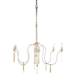 Tracy Chandelier, Textured White/Vintage Gold -Lighting Promotion Store Product 445811117095 Image 6