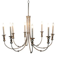 Quinci Chandelier, Antique Silver Leaf
