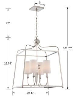 2-Light Semi-Flush, Antique Silver -Lighting Promotion Store Product 633779026645 Image 5