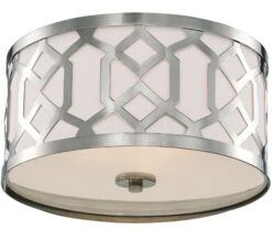2-Light Semi-Flush, Antique Silver