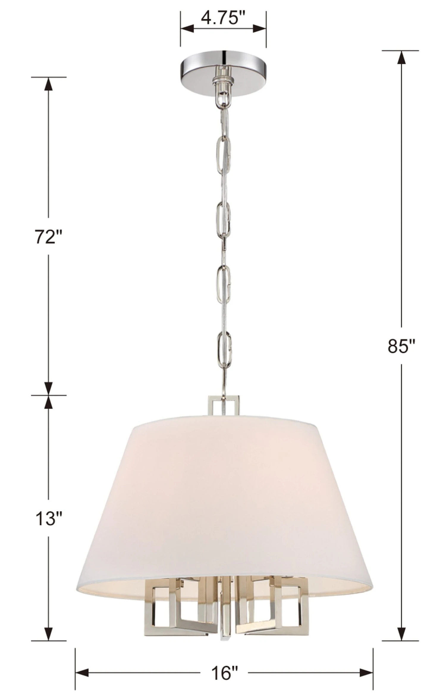 5-Light Chandelier, Steel 10 5-Light Chandelier, Steel - Image 8