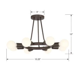 Dakota 8-Light Ceiling Mount, Bronze -Lighting Promotion Store Product 633779032141 Image 11