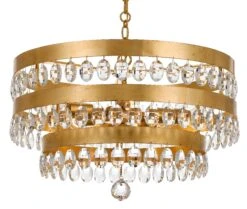 Perla 5-Light Chandelier, Antiqued Gold