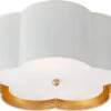 Bryce Medium Flush Mount, White/Gold