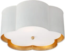 Bryce Medium Flush Mount, White/Gold