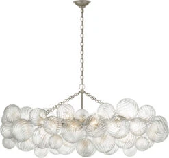 Talia Medium Linear Chandelier With Clear Swirled Glass