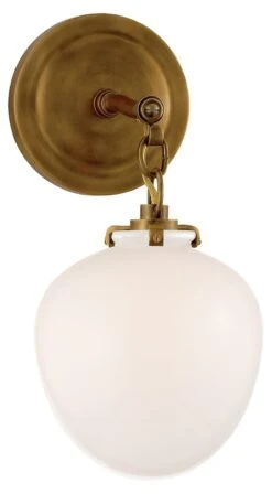 Katie Small Acorn Sconce With White Glass