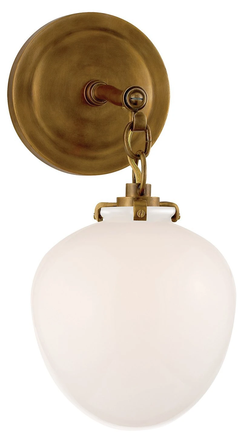 Katie Small Acorn Sconce With White Glass 3 Katie Small Acorn Sconce With White Glass