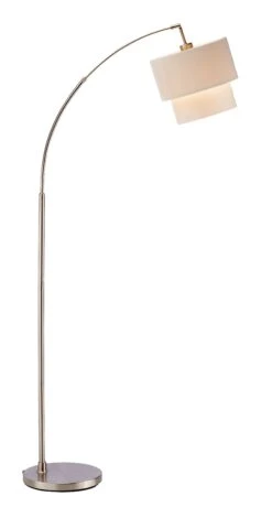 Gala Arc Lamp, Satin Steel