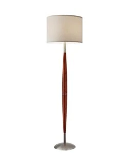 Hudson Floor Lamp, Wood/Steel