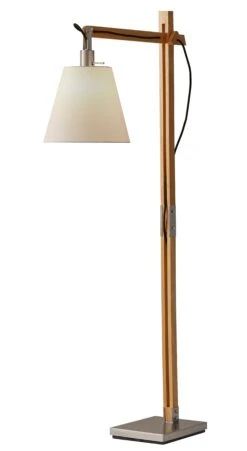 Walden Floor Lamp, Satin Steel/Natural -Lighting Promotion Store Product 798919408924 Image 4