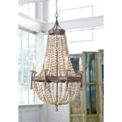 Southern Living Wood Beaded Chandelier -Lighting Promotion Store Product 844717011474 Image 4