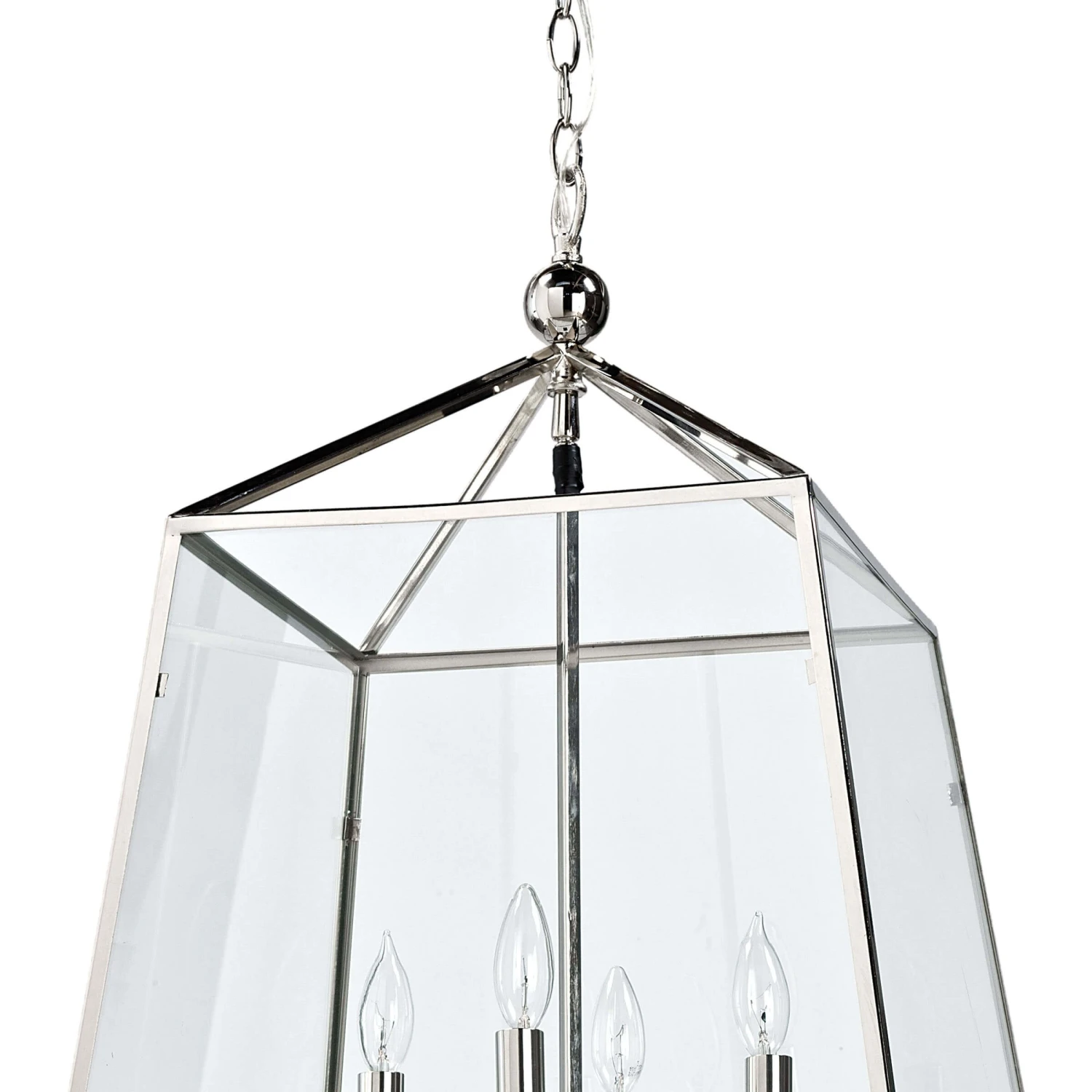 Metal & Glass Lantern, Metal 4 Metal & Glass Lantern, Metal - Image 2