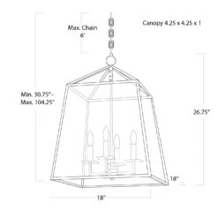 Metal & Glass Lantern, Metal 9 Metal & Glass Lantern, Metal -Lighting Promotion Store Product 844717012747 Image 4