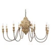 8-Light Wood Carved Chandelier, Gold -Lighting Promotion Store Product 844717014123 Image 1