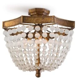 Crystal Bead Semi-Flush Mount