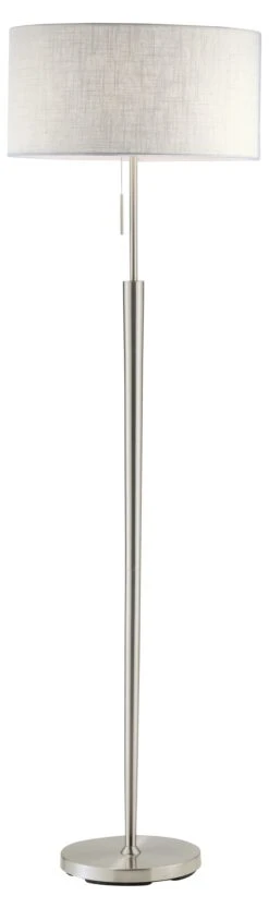 Hayworth Floor Lamp, Satin Steel
