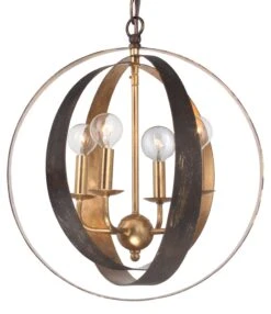 Luna Sphere Chandelier, Gold/Bronze
