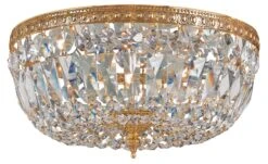 3-Light Swarovski Ceiling Mount, Brass