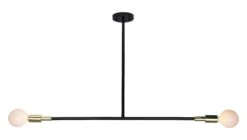 Pairs Chandelier, Matte Black/Gold