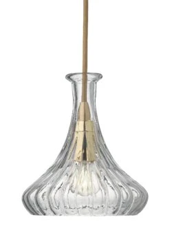 Isabella Carafe Pendant, Clear/Brass