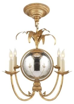 Gramercy Mini Chandelier, Gilded Iron