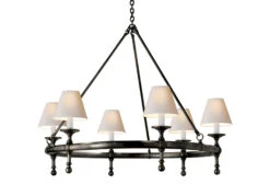 Classic Ring Chandelier, Antiqued Brass