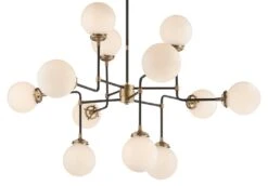 Bistro Chandelier, Antiqued Brass