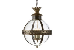 Crown Top Banded Globe, Antiqued White