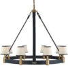 Riley Large Ring 8-Light Chandelier, Leather
