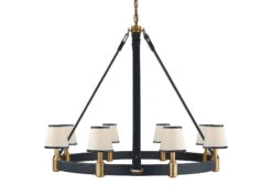 Riley Large Ring 8-Light Chandelier, Leather