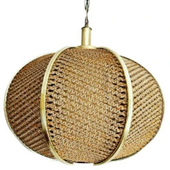 Midcentury Woven Pendant Light