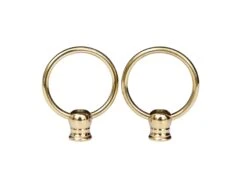 Modern Brass Loop Lamp Finials - A Pair