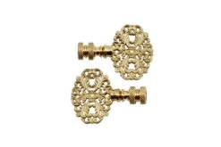 Oval Brass Filigree Lamp Finials, Pair -Lighting Promotion Store vmf vendor INW 4894463 1606239594570 178307