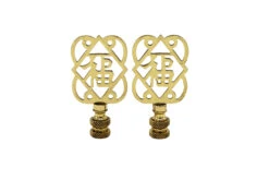 Chinoiserie Brass Lamp Finials - A Pair