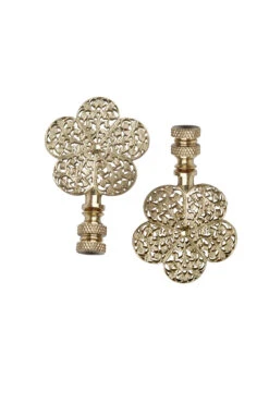 Brass Flower Filigree Lamp Finials, Pair -Lighting Promotion Store vmf vendor INW 4904667 1617969574953 543984