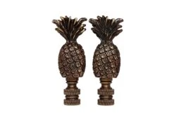 Brass Pineapple Lamp Finials - A Pair