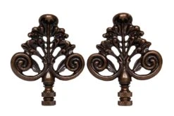 Antiqued Brass Lamp Finials - A Pair