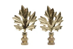 Brass Maple Leaf Lamp Finials, Pair -Lighting Promotion Store vmf vendor INW 4921274 1639187613155 548882
