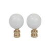 White Porcelain Ball Lamp Finials, Pair -Lighting Promotion Store vmf vendor INW 4925546 1645812829271 277335