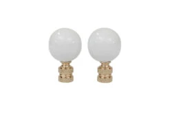 White Porcelain Ball Lamp Finials, Pair -Lighting Promotion Store vmf vendor INW 4925546 1645812848168 603058