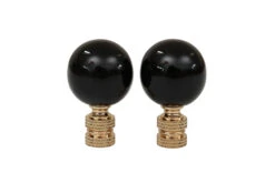 Black Porcelain Ball Lamp Finials, Pair -Lighting Promotion Store vmf vendor INW 4925547 1645813030223 703006