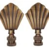 Scallop Shell Brass Lamp Finials - Pair -Lighting Promotion Store vmf vendor INW 4929017 1649632365979 408214