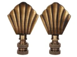 Scallop Shell Brass Lamp Finials - Pair -Lighting Promotion Store vmf vendor INW 4929017 1649632439185 732403
