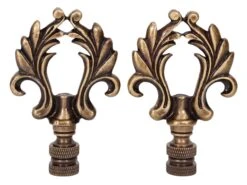 Ear Of Wheat Brass Lamp Finials - A Pair