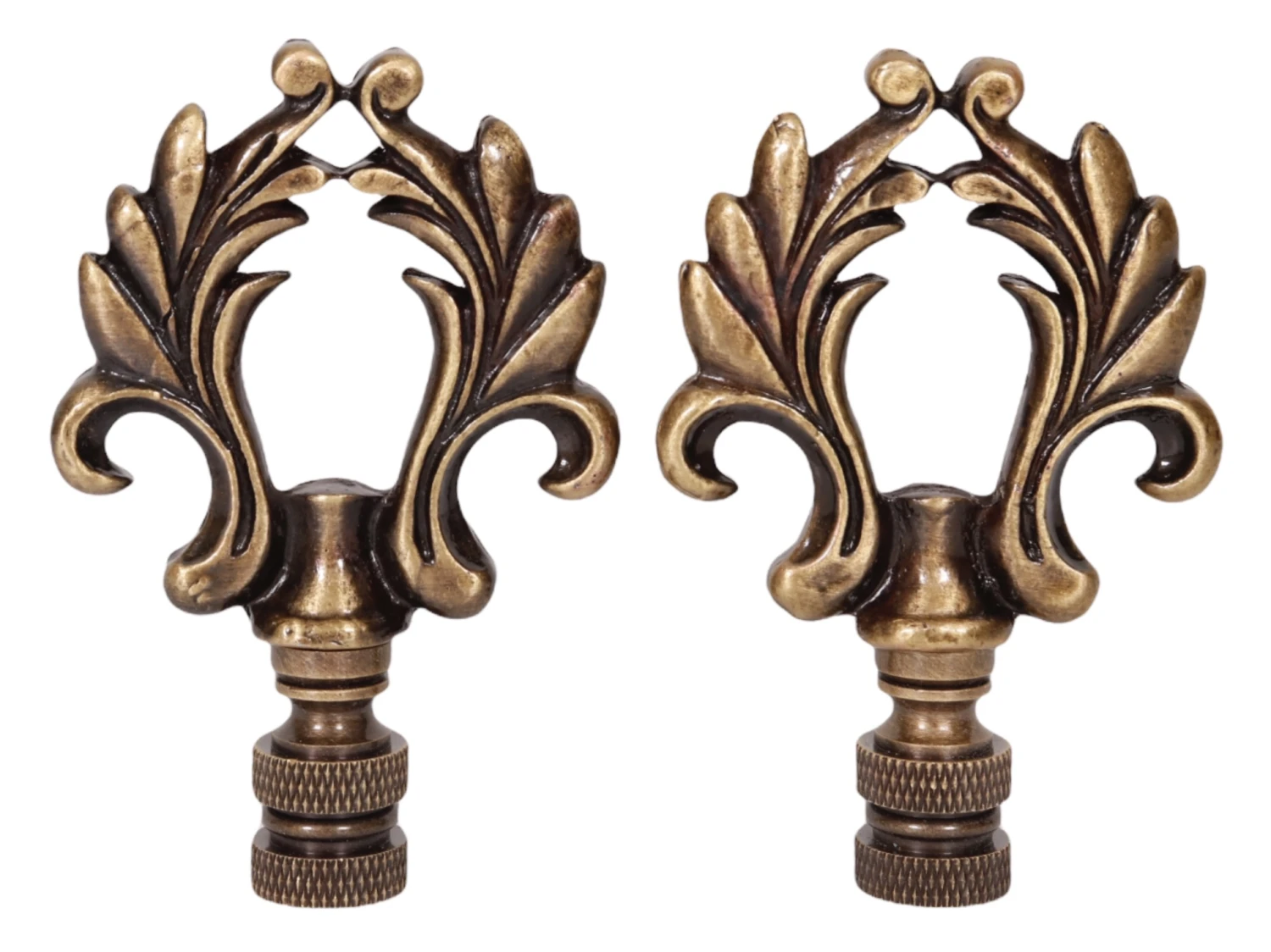 Ear Of Wheat Brass Lamp Finials - A Pair
