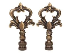 Neoclassical Brass Lamp Finials - A Pair