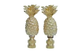 Pineapple Brass Lamp Finials - A Pair